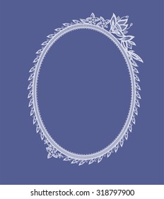 The frame of the elements in the form of abstract lace flowers and leaves