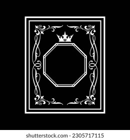 frame elements, graceful template. Calligraphic Elegant line art