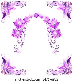 Frame elements in luxury style.  vector love background  