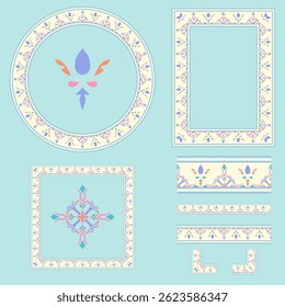 Frame elements, vintage corners, decorative mandalas, borders