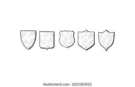 frame emblem handdrawn engraving doodle collection