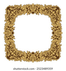 Marco grabado floral elemento de Vector decoración