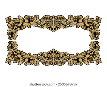 frame engraved floral vector element decoration