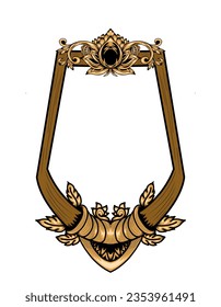 frame engraving floral aesthetic for background logo or poster