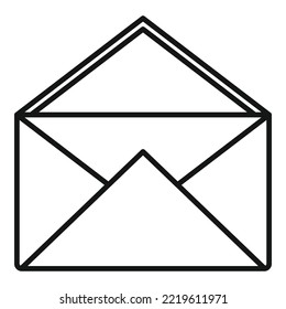 vector de contorno de icono de sobre de marco. Acompañar la tarjeta. Carta de correo