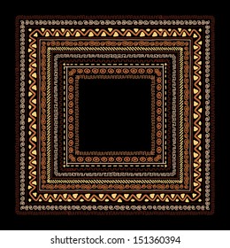 Frame With Ethnic Handmade Ornament For Your Design