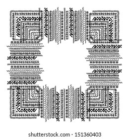 Frame with ethnic handmade ornament for your design