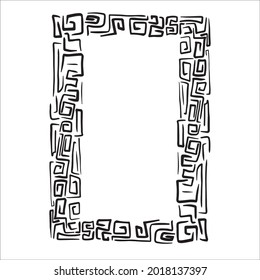 frame in ethnic style. curls, zig-zag. ethno. African style. boho. vector eps 10
