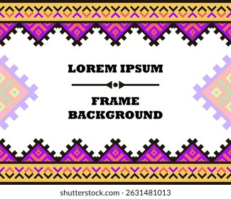 Frame ethnic template design for cover, poster, and banner.