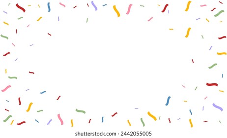 frame explosion confetti colourful isolated for holiday, party, birthday, festival, celebration and anniversary