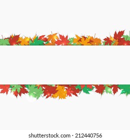 Frame fallen maple leaves. Autumn color background. Vector illustration.