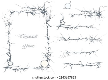 Frame in fantasy design. Magic border. [Vector set]