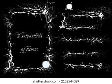 Frame in fantasy design. Magic border. [Vector set]