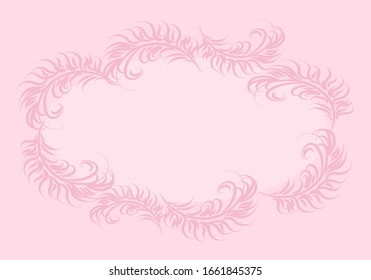 frame feather. vector romantic design for card