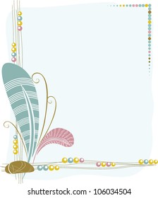 Frame with feathers - colored
