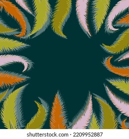 frame of feathers vector background bird illustration