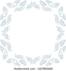 Frame of feathers. Vector illustration