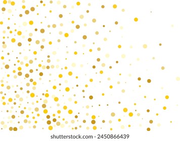 Frame, festive pattern with golden round glitter, confetti. Vector illustration. 