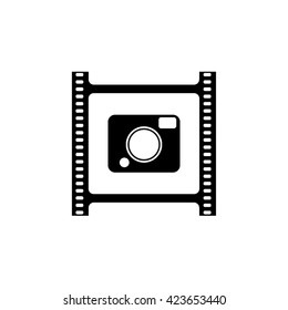 Frame film with a camera. Logo. Vector.