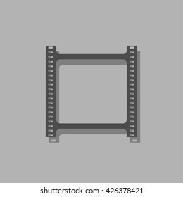Frame film with shadow. Vector. Logo.