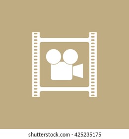 Frame film with video camera. Logo. Vector.