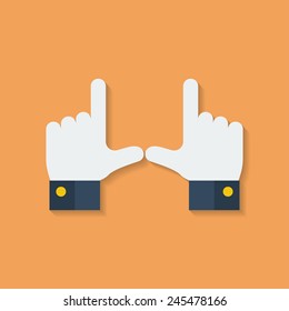 Frame of fingers or hands. Flat style