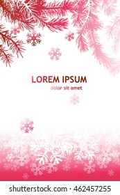 Frame with fir branches. Merry Christmas. Vector