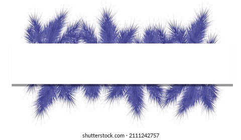Frame with fir tree on transparent background very peri toned