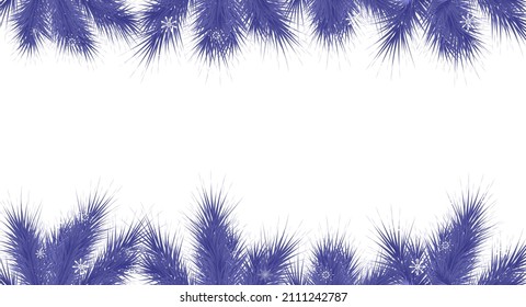 Frame with fir tree on transparent background very peri toned