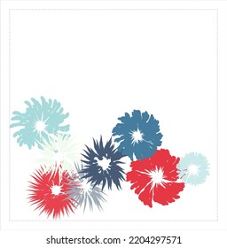 frame with fireworks vector background
