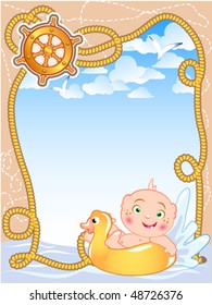 frame with first float baby