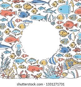frame with fish