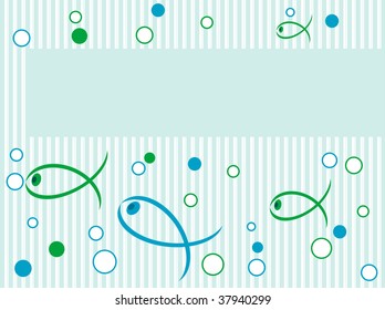 Frame with fish  - vector illustration