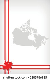 Marco con elementos de bandera y contorno de Canadá