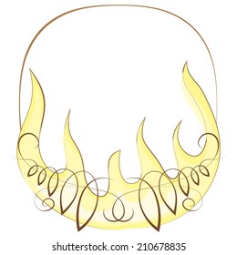 Frame with flame. Vector illustration on white background