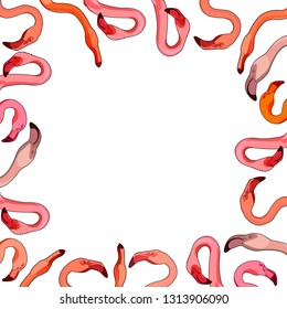 Frame with flamingos. Vector illustration, EPS 10