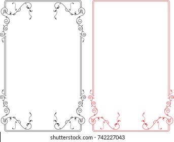 Frame floral Border Decorative Design Vector Art Illustration