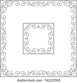 Frame floral Border Decorative Design Vector Art Illustration