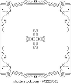 Frame floral Border Decorative Design Vector Art Illustration