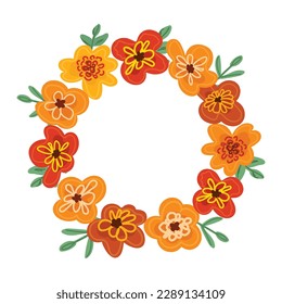 Frame. Floral collection with leaves, flower bouquets. Vector flowers on a white background. Spring art print with botanical elements.
