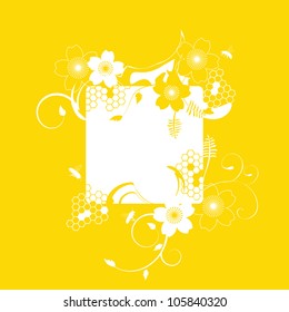 A frame with a floral decor and a space for text.