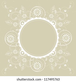 Frame with floral design on a light background