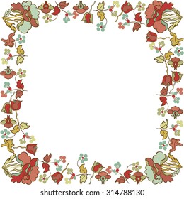 Frame with floral elements.Flower background