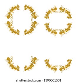 frame floral flower bridal bride letter S silhouette women java batik hair elegant beauty make up circle dress gold wedding salon spa - icon