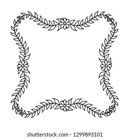frame floral flowers leaves