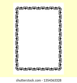 Frame With Floral Jrnaments Jn A Yellow Background