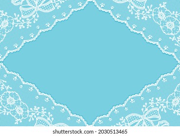 Frame with floral laces. Vector illustration.