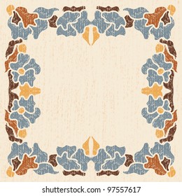 Frame with floral ornament. All elements of the image are on separate layers.