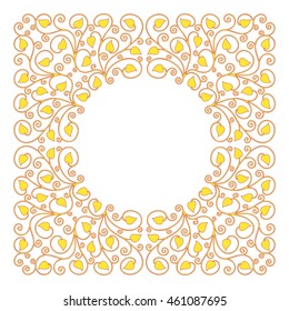 Frame with floral ornament with oriental elements with place for text.