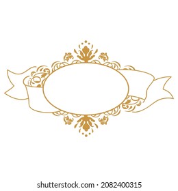 frame with floral ornament, vector artwork